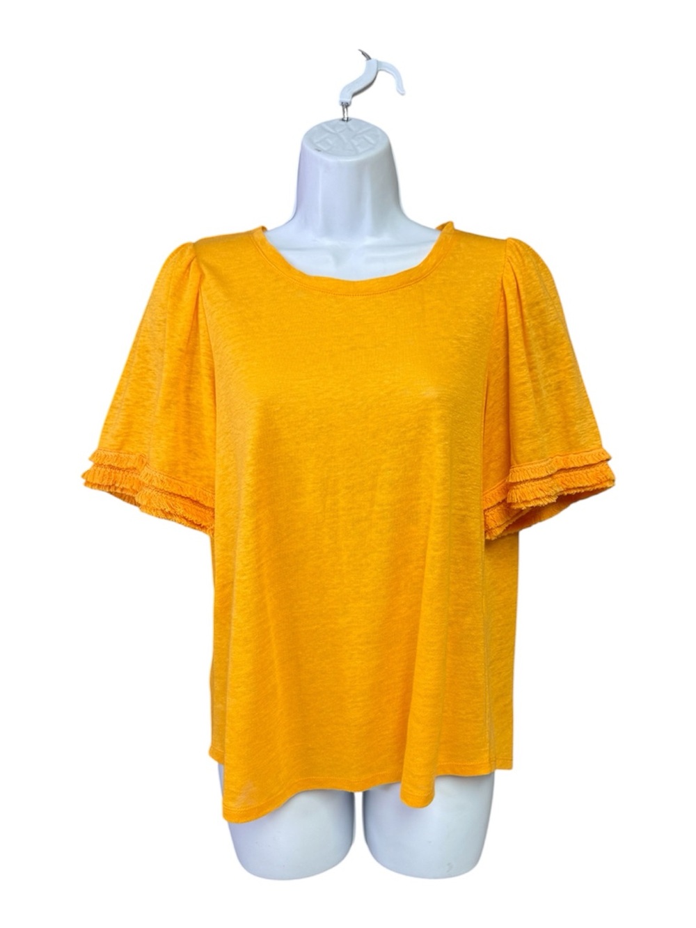 Chico's Bright orange Flutter Sleeve Tee size 0 (small)